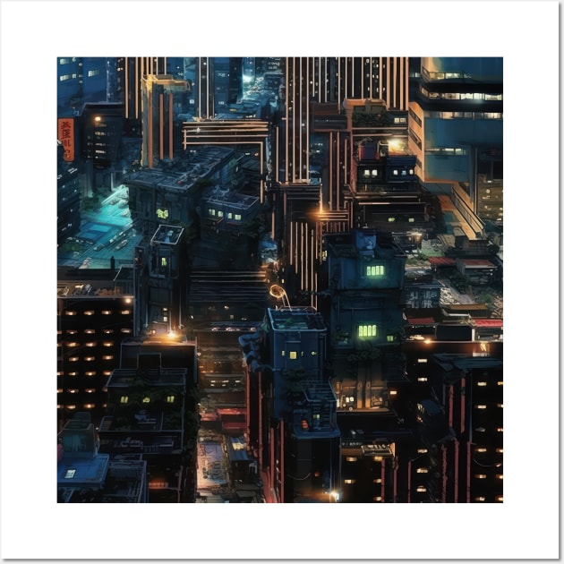 Cyber Circuit Cityscape Wall Art by star trek fanart and more